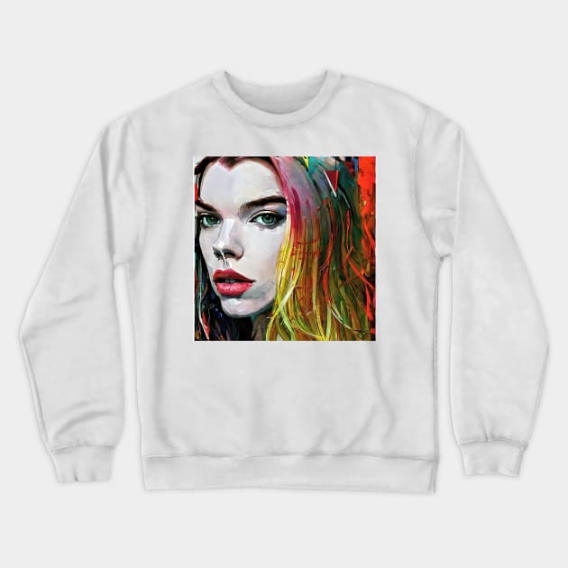 Colorful hair of Anya Crewneck Sweatshirt by bogfl